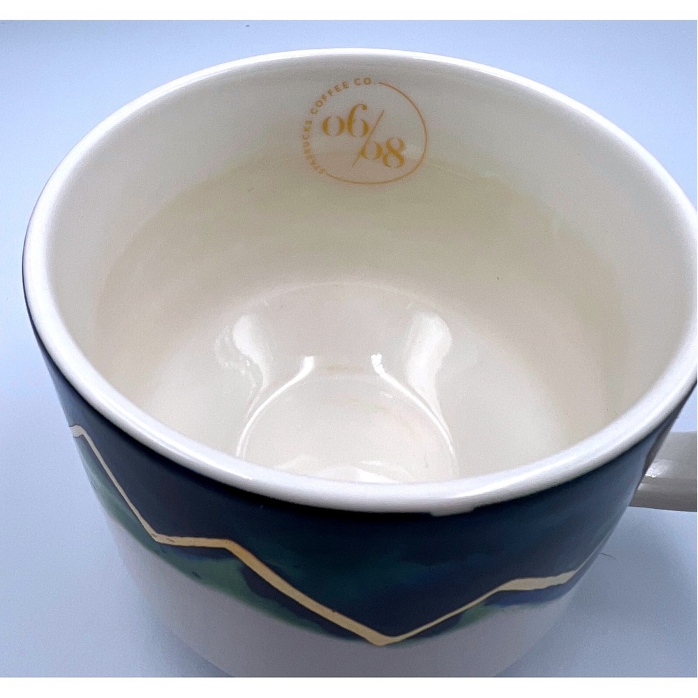 Starbucks 12 oz Coffee‎ Mug Artisan Series 06/08 Blue & Green Mountain Skyline - Picture 4 of 6